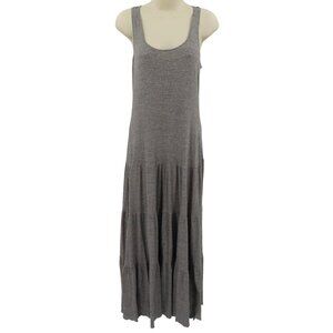 Cabi Women Small Solid Heathered Gray Scoop Neck Sleeveless Maxi Dress Sundress